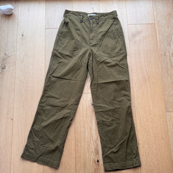 MADEWELL THE PERFECT VINTAGE WIDE LEG UTILITY EDITION OLIVE GREEN -27 - Picture 3 of 17